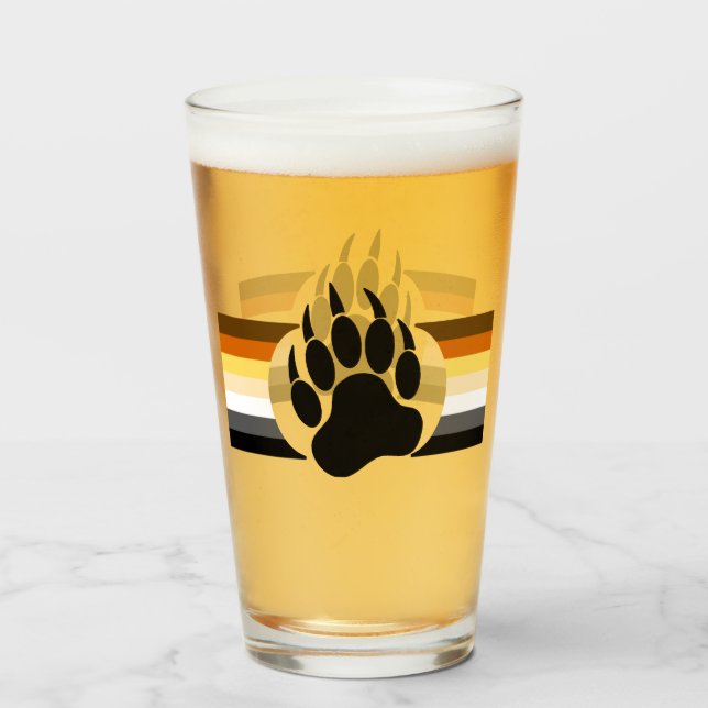 Verre Bear Pride Drapeau Ours Paw (Dos (rempli))