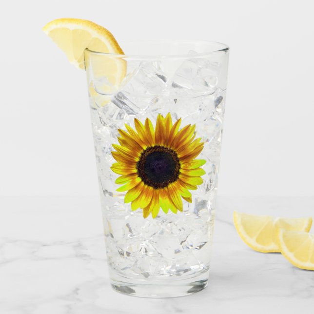 Verre Beau tournesol jaune lumineux - (Devant glace)