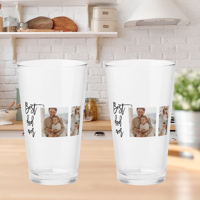 Verre Beauté Collage photo Meilleur papa Jamais Cadeau (Créateur téléchargé)