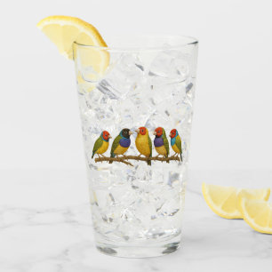 Verre Beaux oiseaux sur la branche