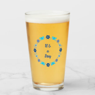 Verre Bébé bleu Papillons et fleurs personnalisés
