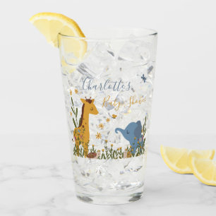 Verre Bébé mignon Animaux Baby shower Floral