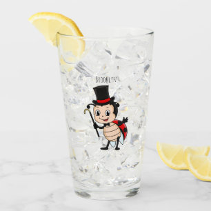 Verre Bébé mignon avec chapeau et dessin animé de cravat