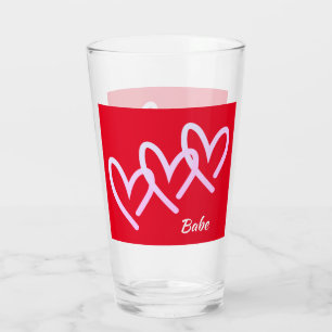 Verre Bébé Triple Rouge Coeur Tumbler