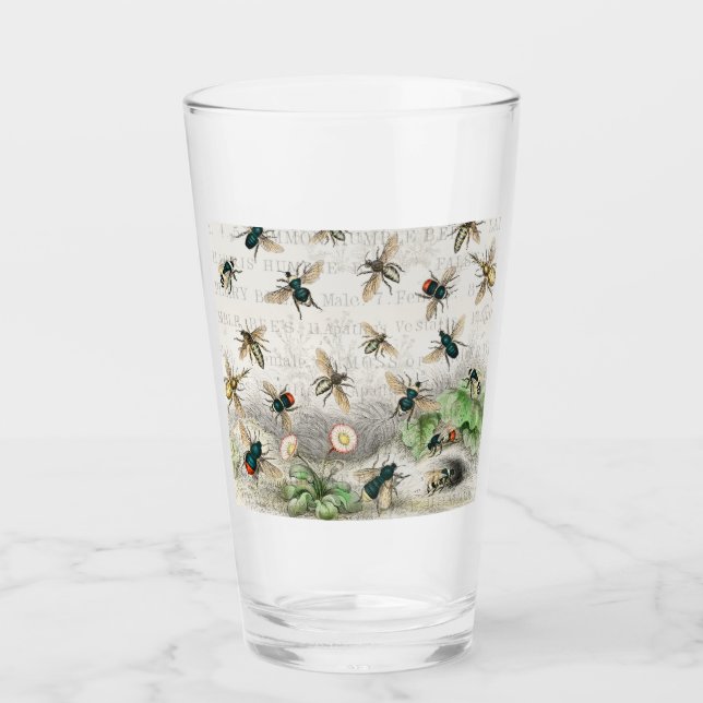 Verre Bee Honey Travailleur Queen Bees Antique (Devant)