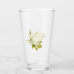 Verre Beer Willow Green et Gold Diamond géométrique