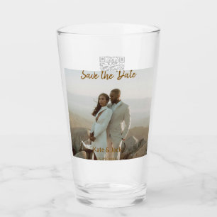 VERRE BEIGE CLASSIQUE ÉLÉGANT COUPLE AJOUTER QR ENREGIST