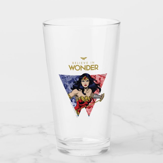 Verre "Believe In Wonder" Wonder Woman Lasso Comic Logo (Devant)