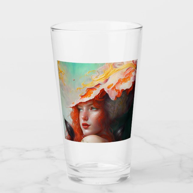 Verre Belle artiste Abstraite Red Haired Ginger Girl (Devant)