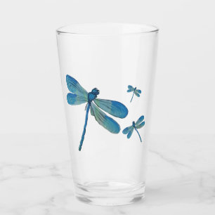 Verre Belle Dragonfly Pink Flower Art original