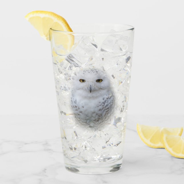 Verre Belle, Dreamy et Serene Snowy Owl (Devant glace)