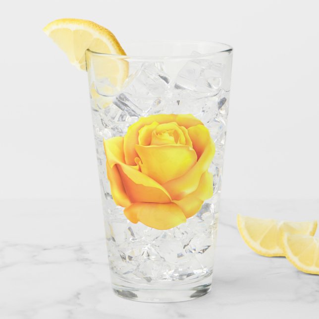 Verre Belle Rose Jaune (Devant glace)