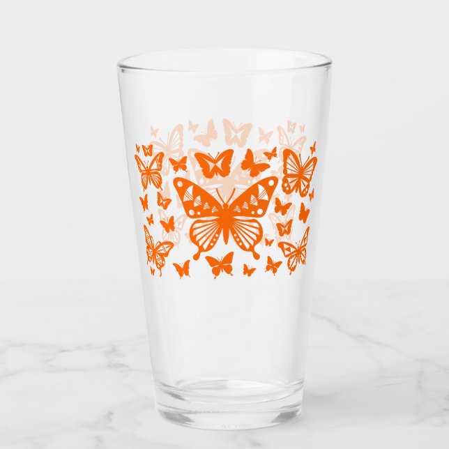 Verre Bénédiction des papillons en orange (Devant)