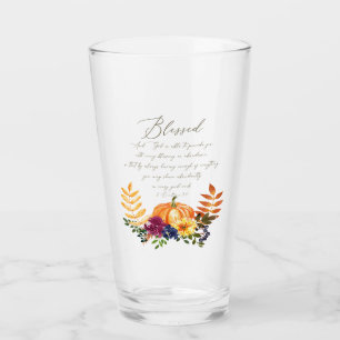 Verre Bénédictions en abondance tombent citrouilles et c
