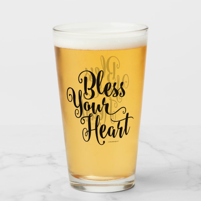 Verre Bénissez votre coeur (Devant (rempli))