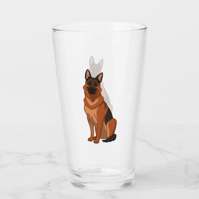 Verre Berger rouge et noir allemand GSD (Devant)