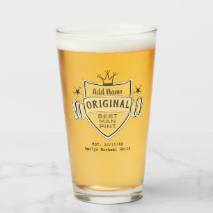 Verre BEST MAN - Cadeaux de Groomsman personnalisés PINT