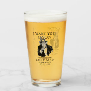 Verre Best Man Groomsman Proposition Oncle Sam Je VEUX V