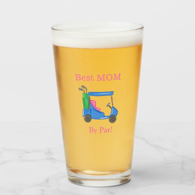 Verre Best Mom By Par Preppy Golf (Devant (rempli))