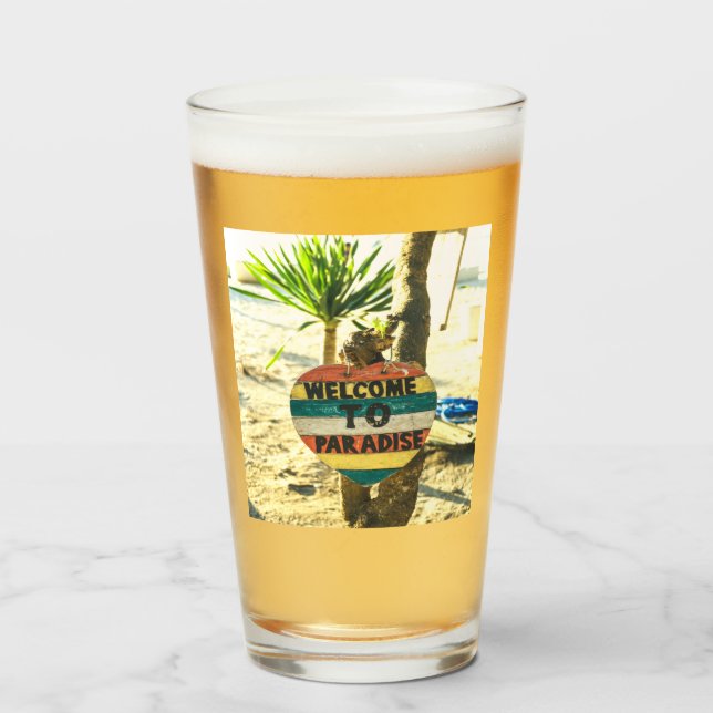 Verre Bienvenue à paradise Beach Ocean (Devant (rempli))