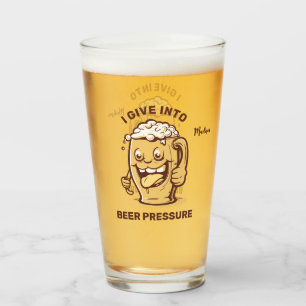 Verre Bière avec nom et texte personnalisés drôles