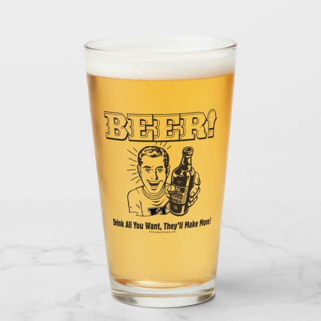 Verre Bière : Buvez tout ce qu'ils veulent (Devant (rempli))