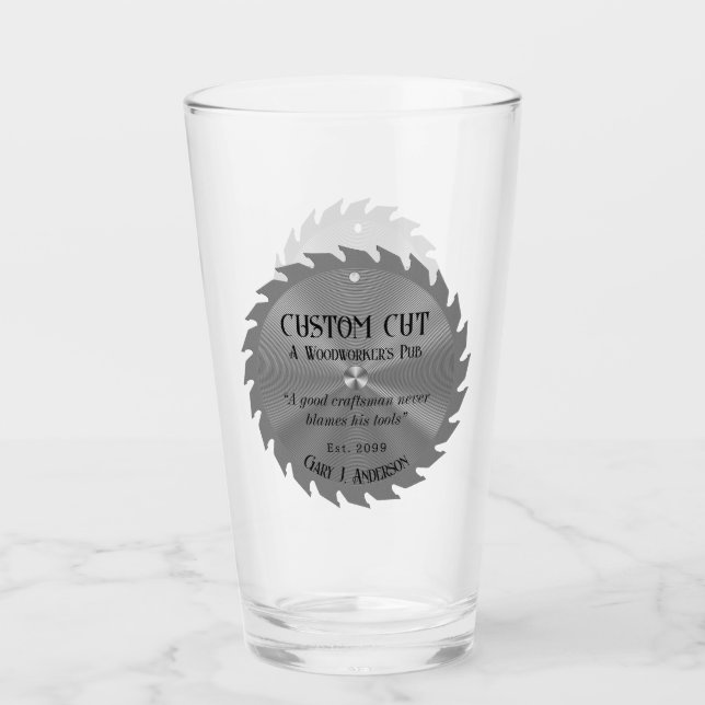 Verre Bière de brasserie de menuisier de bois (Devant)