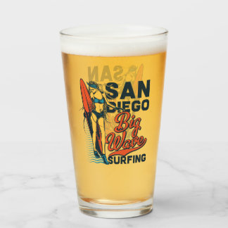 Verre Bière de surf de grosse vague de San Diego