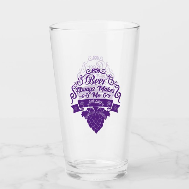 Verre Bière De Texte Violet Me Rend Toujours Heureuse Bi (Devant)