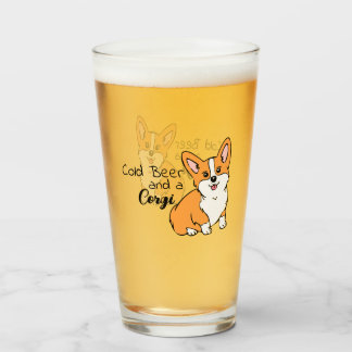 Verre Bière froide et bière de Corgi