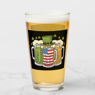 Verre Bière irlandaise Irlande États-Unis Drapeau améric