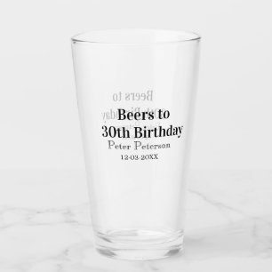 Verre Bière pour 30e anniversaire nom date homme styléSi
