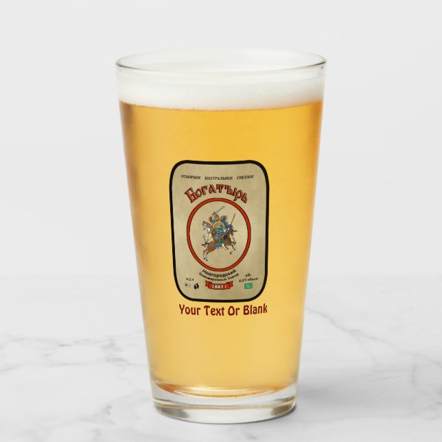 Verre Bière russe Bogatyr (Devant (rempli))