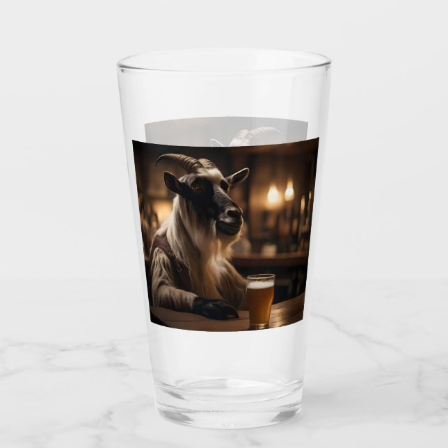 Verre Billy the Kid : Une chèvre entre dans un bar, (Devant)