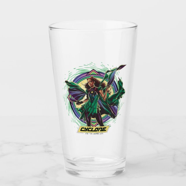 Verre Black Adam | Graphique de caractères de cyclone (Devant)