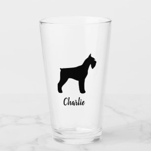 Verre Black Giant Schnauzer Silhouette Amoureux des chie