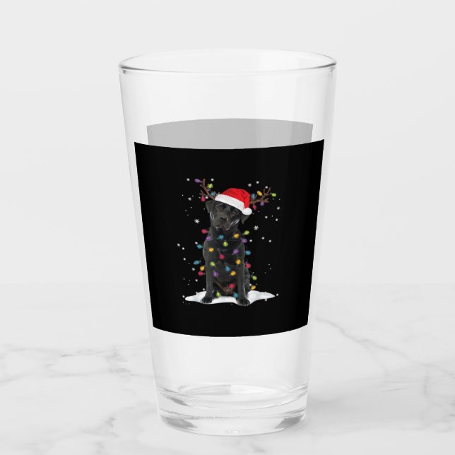 Verre Black Labrador Xmas Dog Christmas Tree Light Class (Devant)
