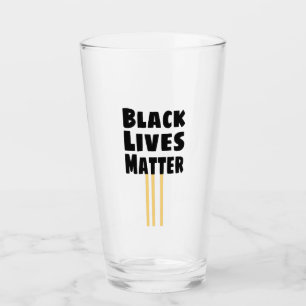 Verre Black Lives Matt BLM trois rayures jaunes