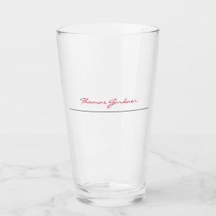 Verre Blanc Rouge tendance écriture manuscrite Plaine cr