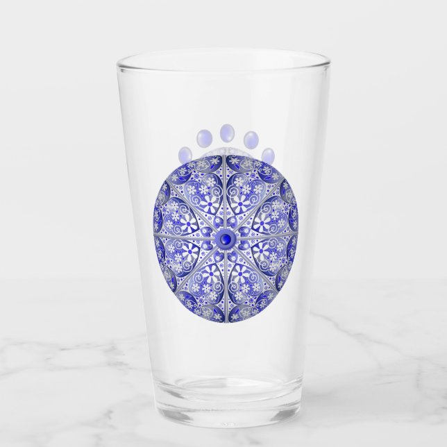 Verre Bleu de dentelle en céramique de Grèce (Devant)