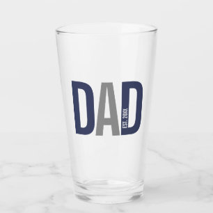 Verre Bleu de marine moderne Papa personnalisé établi