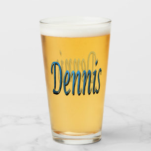 Verre Bleu Dennis Nom Logo,