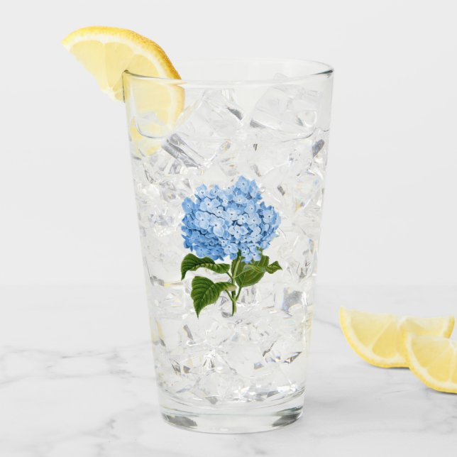 Verre bleu d'hortensia (Devant glace)