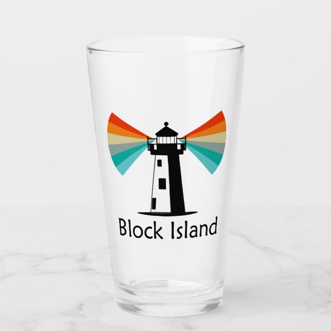 Verre Block Island Lighthouse Rainbow (Devant)