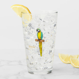 Verre Blue-and-yellow macaw bird cartoon illustration