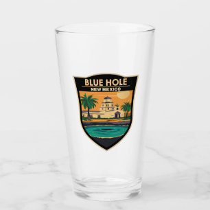 Verre Blue Hole New Mexico Travel Art Badge