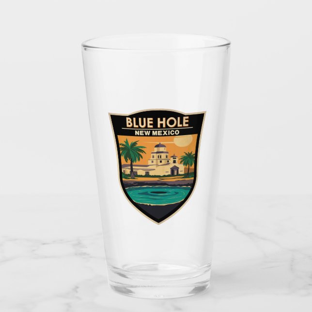 Verre Blue Hole New Mexico Travel Art Badge (Devant)