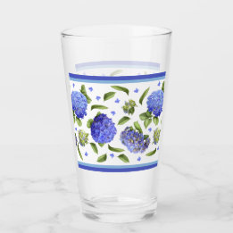 Verre Blue Hydrangeas Motif frontière