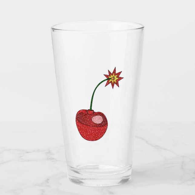 Verre Bombe cerise parties scintillant (Devant)