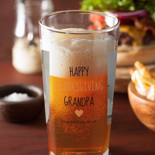 Verre Bon thanksgiving photo Collage moderne grand-père (Créateur téléchargé)